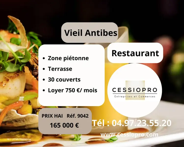 Fonds de commerce à vendre - Restauration - Antibes (06600) - 165 000 €