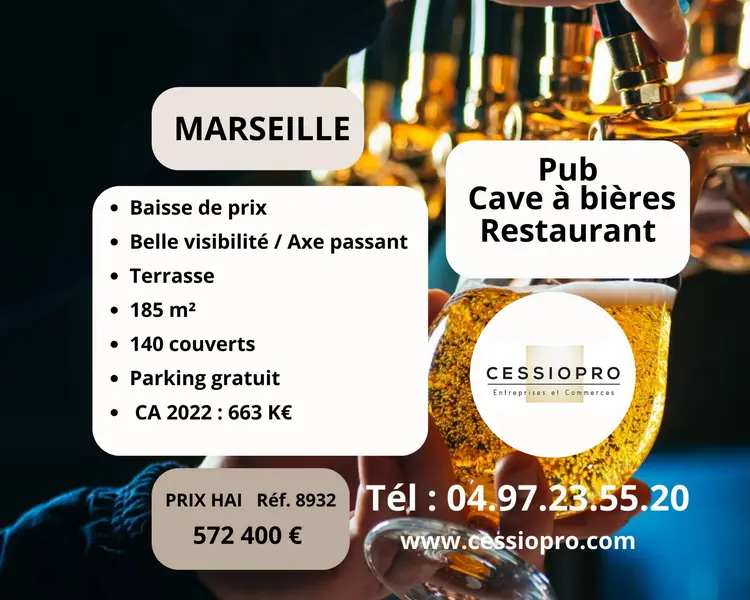 Fonds de commerce à vendre - Restauration - Marseille 09 (13009) - 572 400 €
