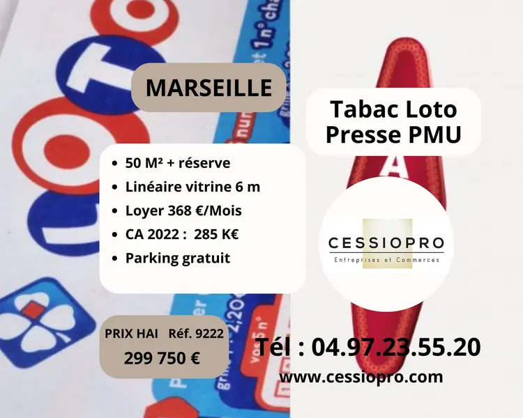 Tabac Loto Presse PMU Bimbeloteries sur Marseille Nord