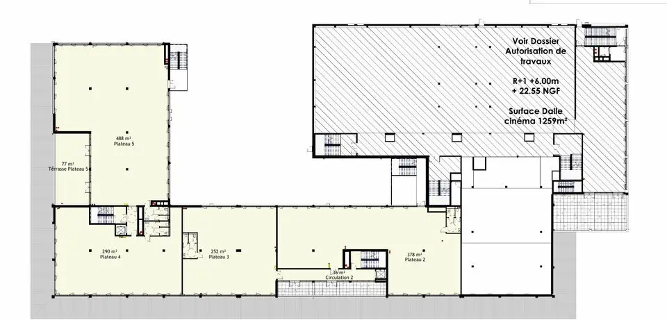 Plateau de bureau de 378m² environ à vendre!