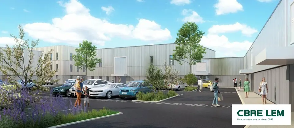 Au sein d'un parc d'activités récent au sud de Caen.