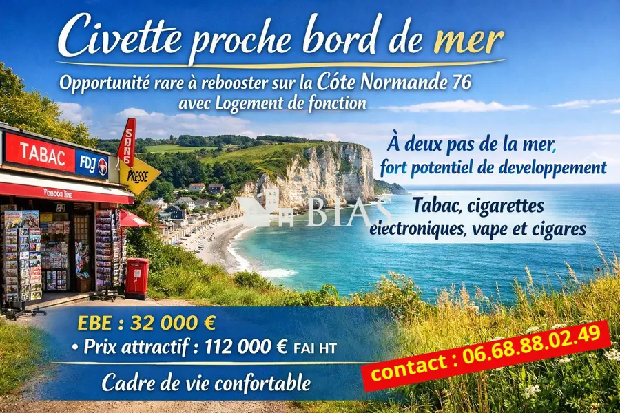 A vendre Fonds de commerce 40m² Colleville