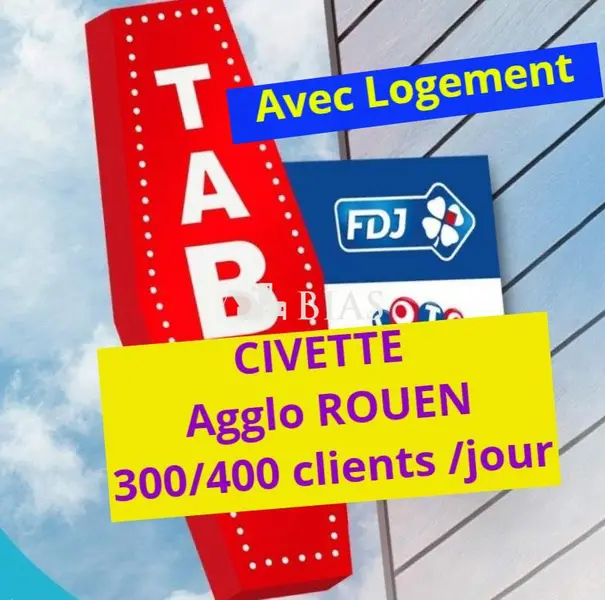 CIVETTE TABAC FDJ IDÉALE POUR 1 À 2 Pers Secteur ROUEN avec logement